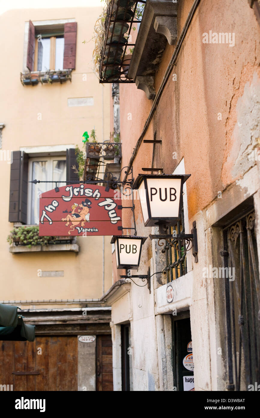 Irish Pub in Venedig Italien Stockfoto