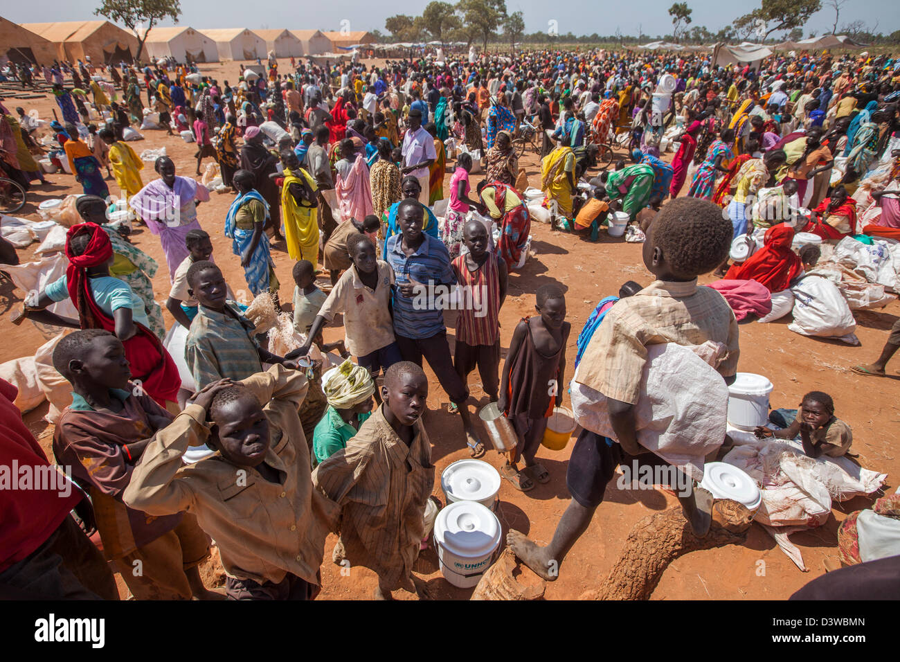 YIDA, Süd-SUDAN, 18. November 2012: Yida Flüchtlingslager hat 64.000 Flüchtlinge von den Nuba-Bergen von Süd-Kordofan Stockfoto