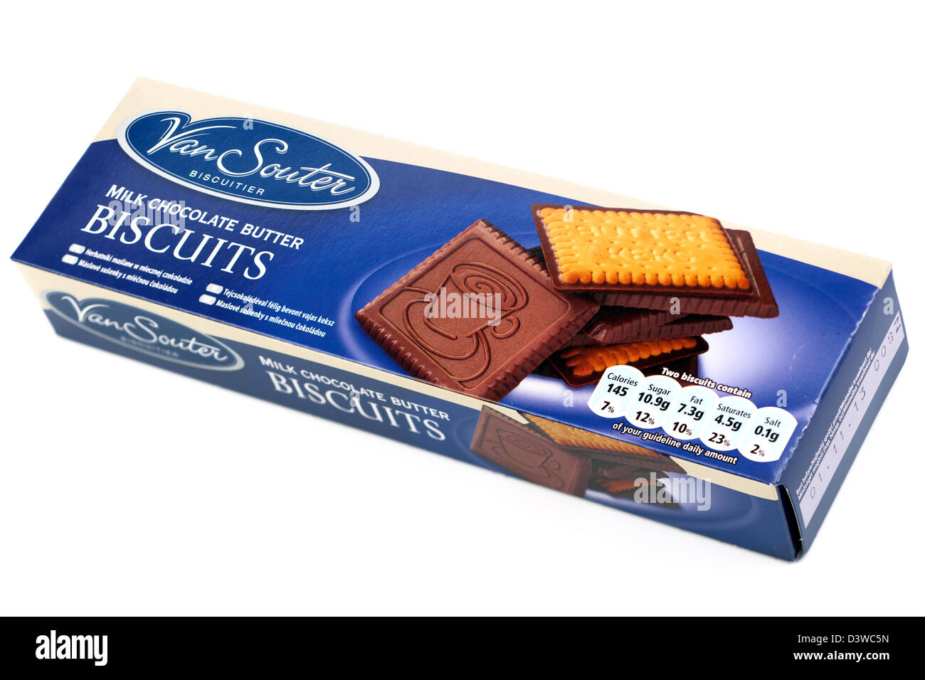 Schachtel mit Van Souter Milchschokolade Butterkekse biscuitier Stockfoto