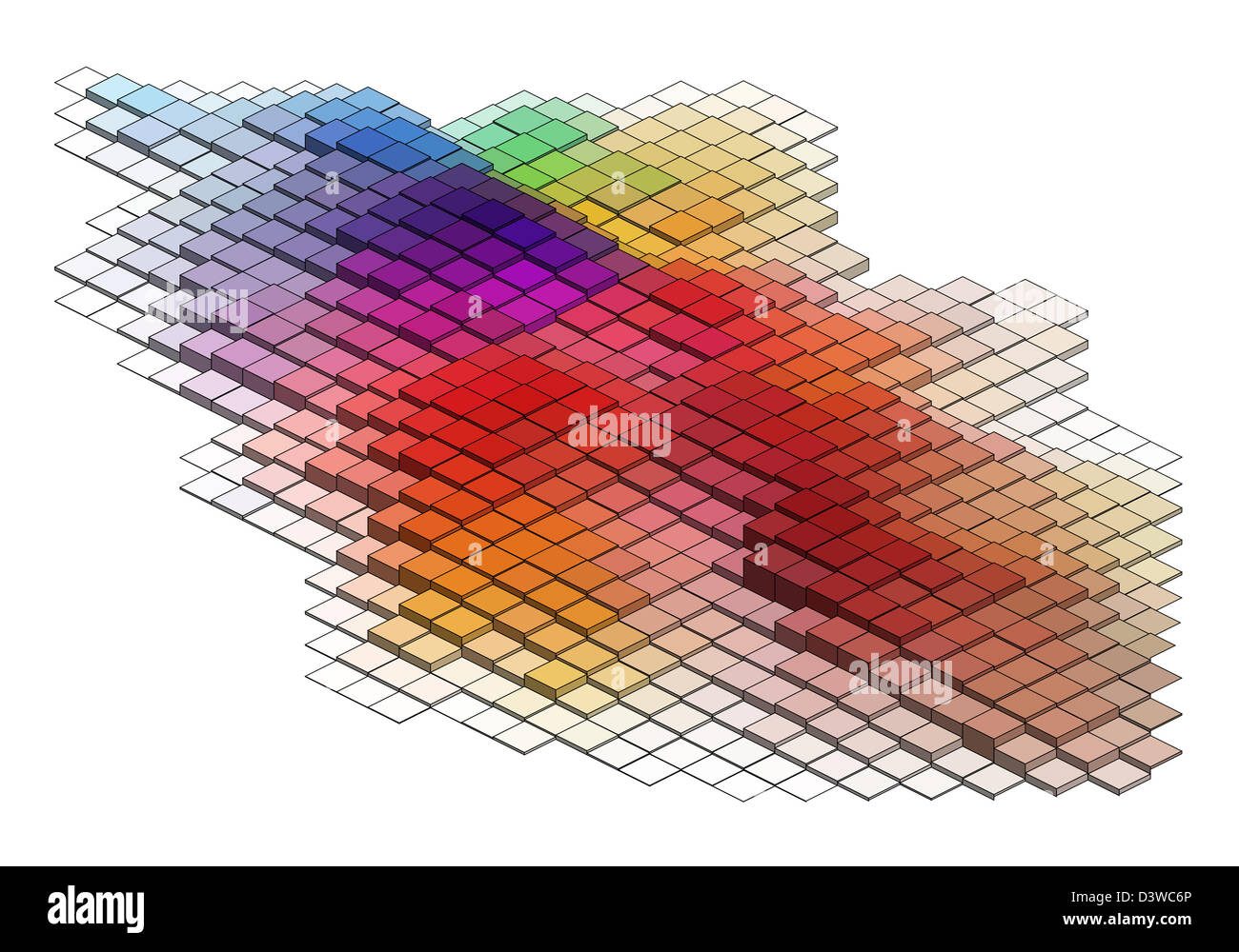 Bunte 3D-Würfel, abstrakten geometrischen Hintergrund Stockfoto