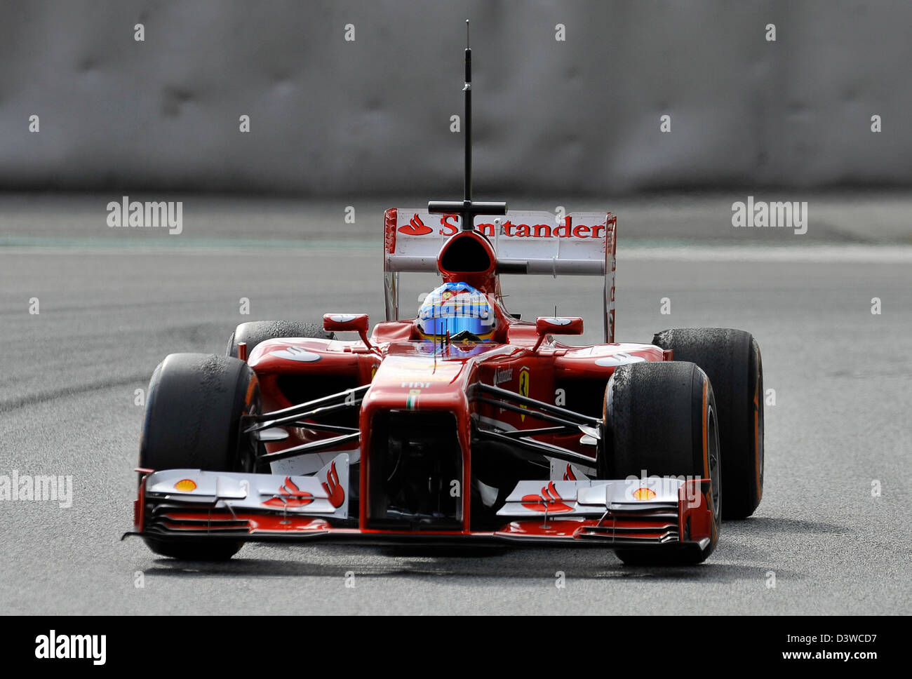 Fernando Alonso (ESP), Ferrari F138 bei Formel-1-Tests auf der Rennstrecke Circuit de Catalunya in der Nähe von Barcelona, Spanien im Februar Stockfoto