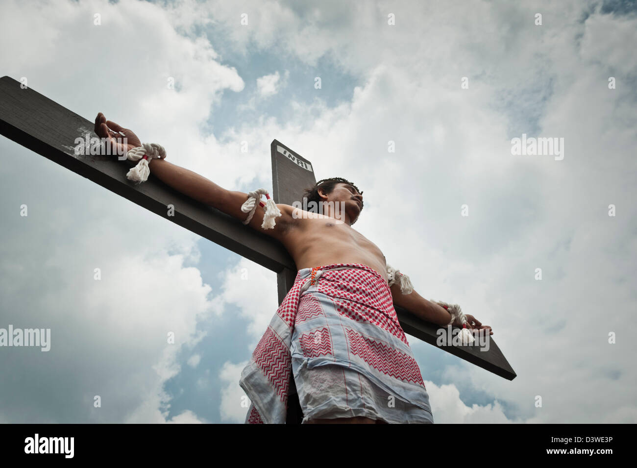 Rolly Bautista Pantoja gekreuzigt am Karfreitag, San Fernando, Pampanga, Philippinen Stockfoto