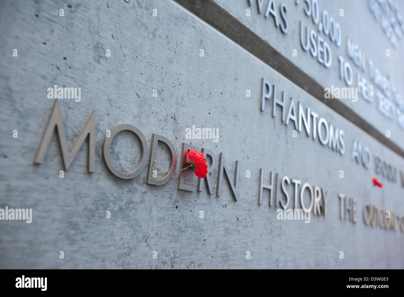Roter Mohn am australischen Vietnam Kräfte National Memorial. Canberra, Australian Capital Territory (ACT), Australien Stockfoto