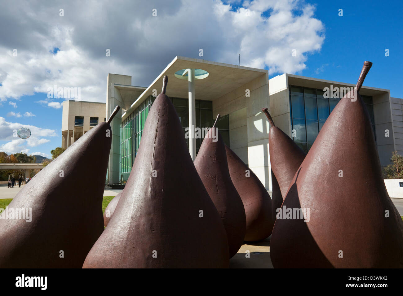 Birnen-Skulptur von George Baldessin.  Canberra, Australian Capital Territory (ACT), Australien Stockfoto