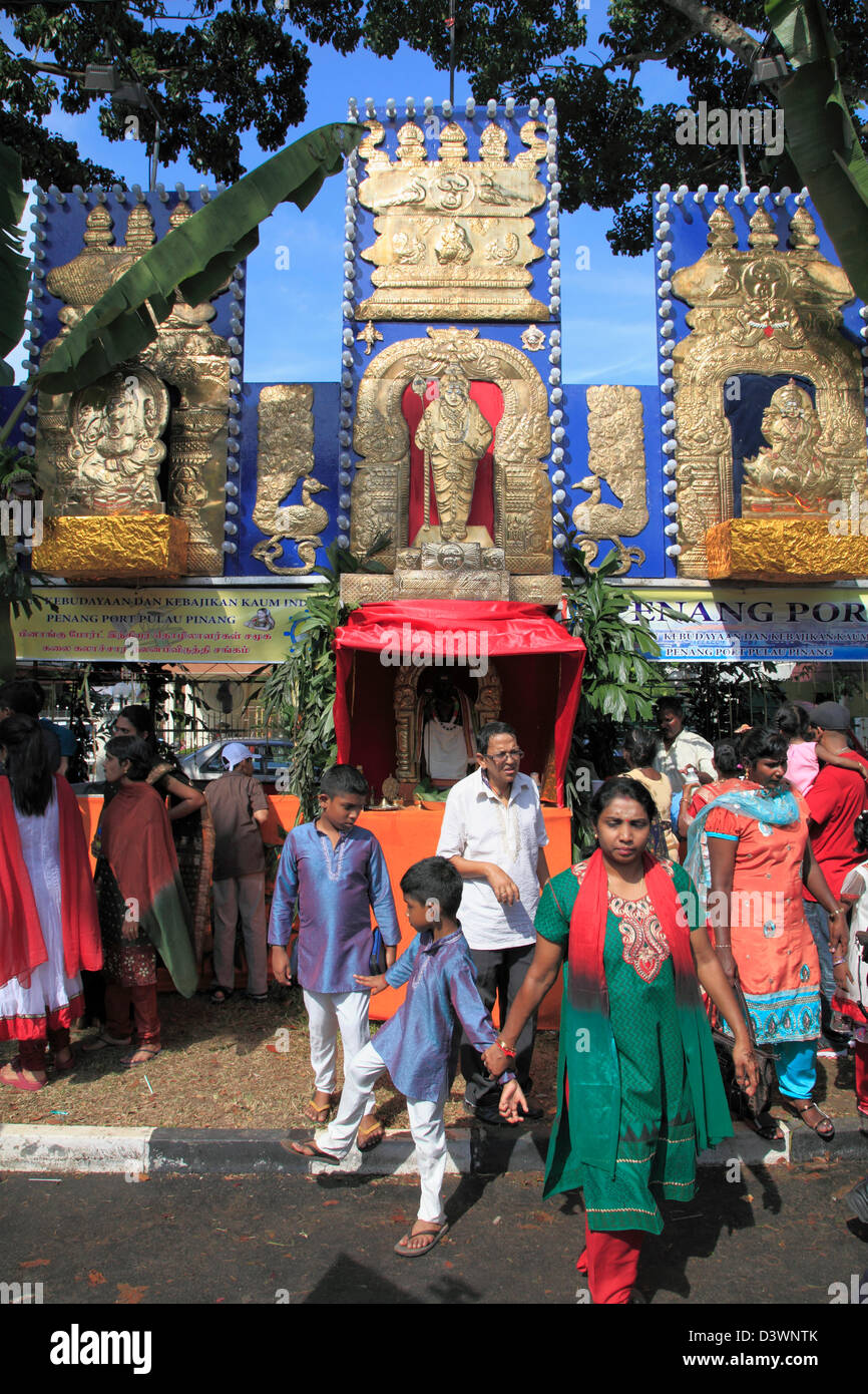 Malaysia; Penang; Thaipusam; Hindu; Festival; Menschen; Stockfoto