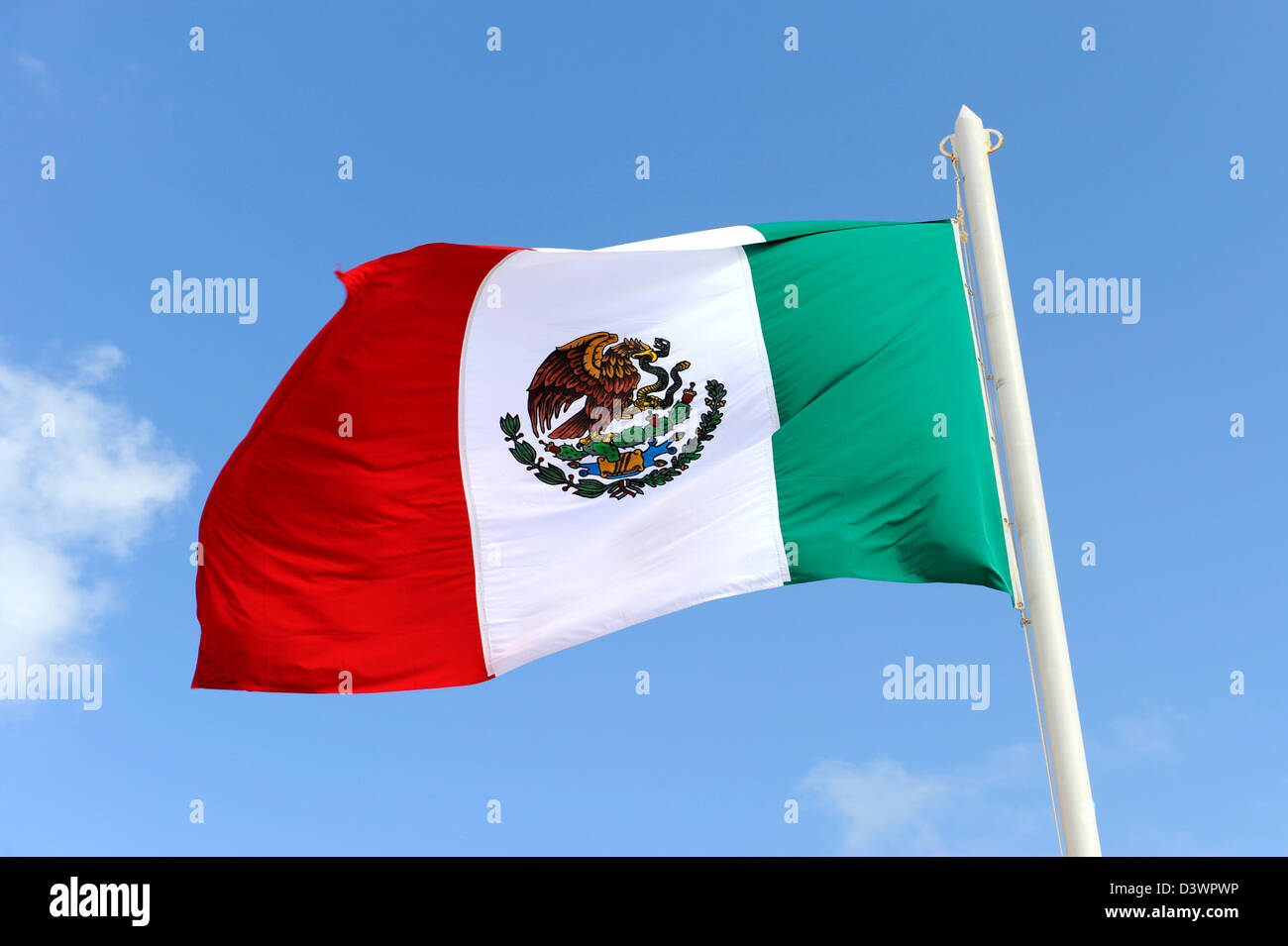 Mexikanische Flagge Land Welle Emblem Stockfoto