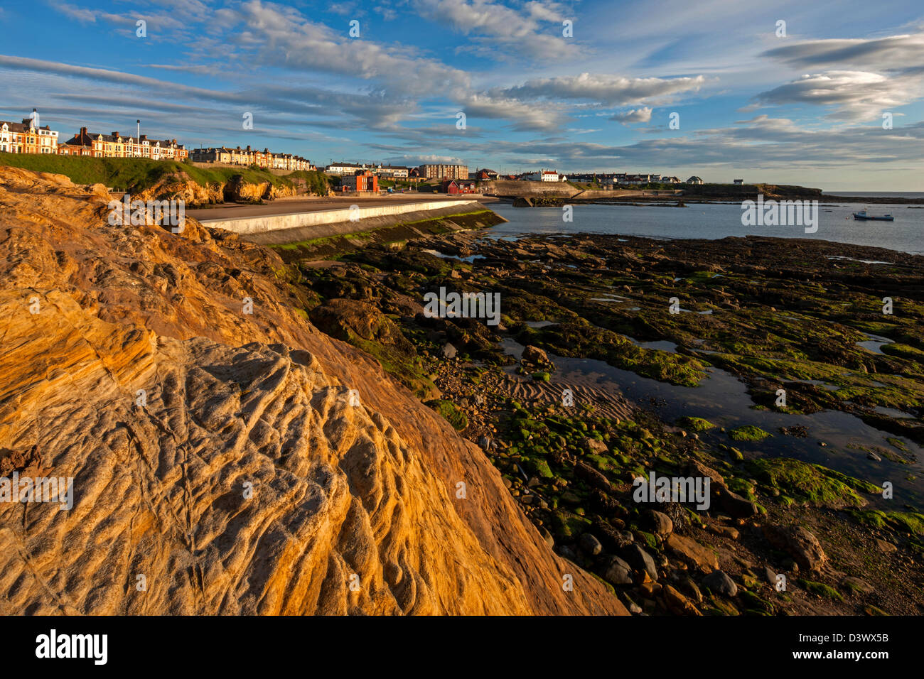 Cullercoats Bay und Village, North Tyneside, Tyne and Wear Stockfoto