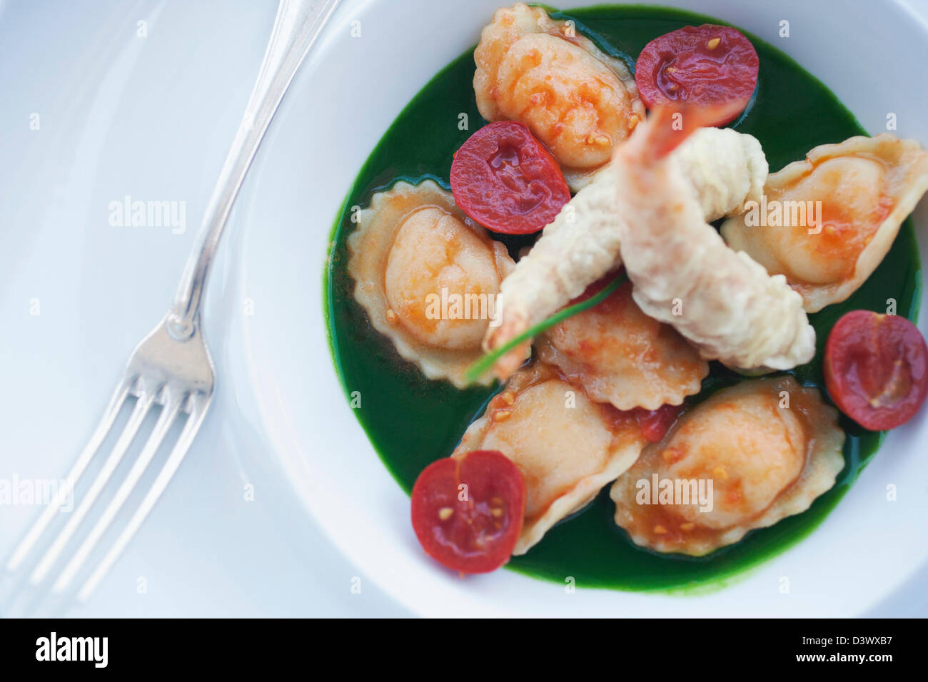 Meeresfrüchte serviert in einer Platte, Sorrent, Kampanien, Italien Stockfoto