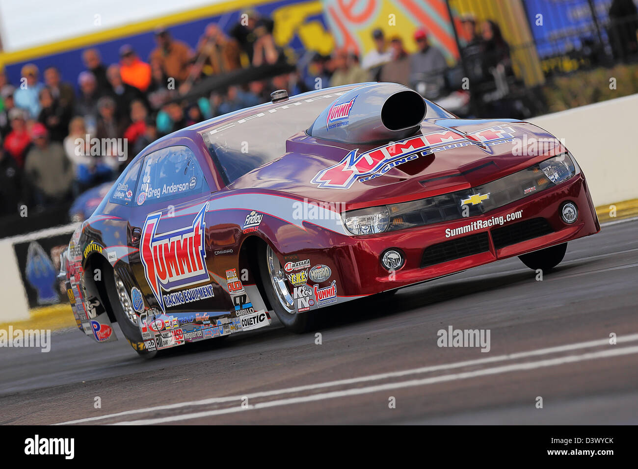 Chandler, Arizona, USA. 24. Februar 2013.  Greg Anderson während der NHRA Arizona Staatsangehörige - Mello Yello Drag Racing Serie letzte Ausscheidungsrunde auf dem Firebird International Raceway in Chandler, Arizona.  Bildnachweis: Aktion Plus Sportbilder / Alamy Live News Stockfoto