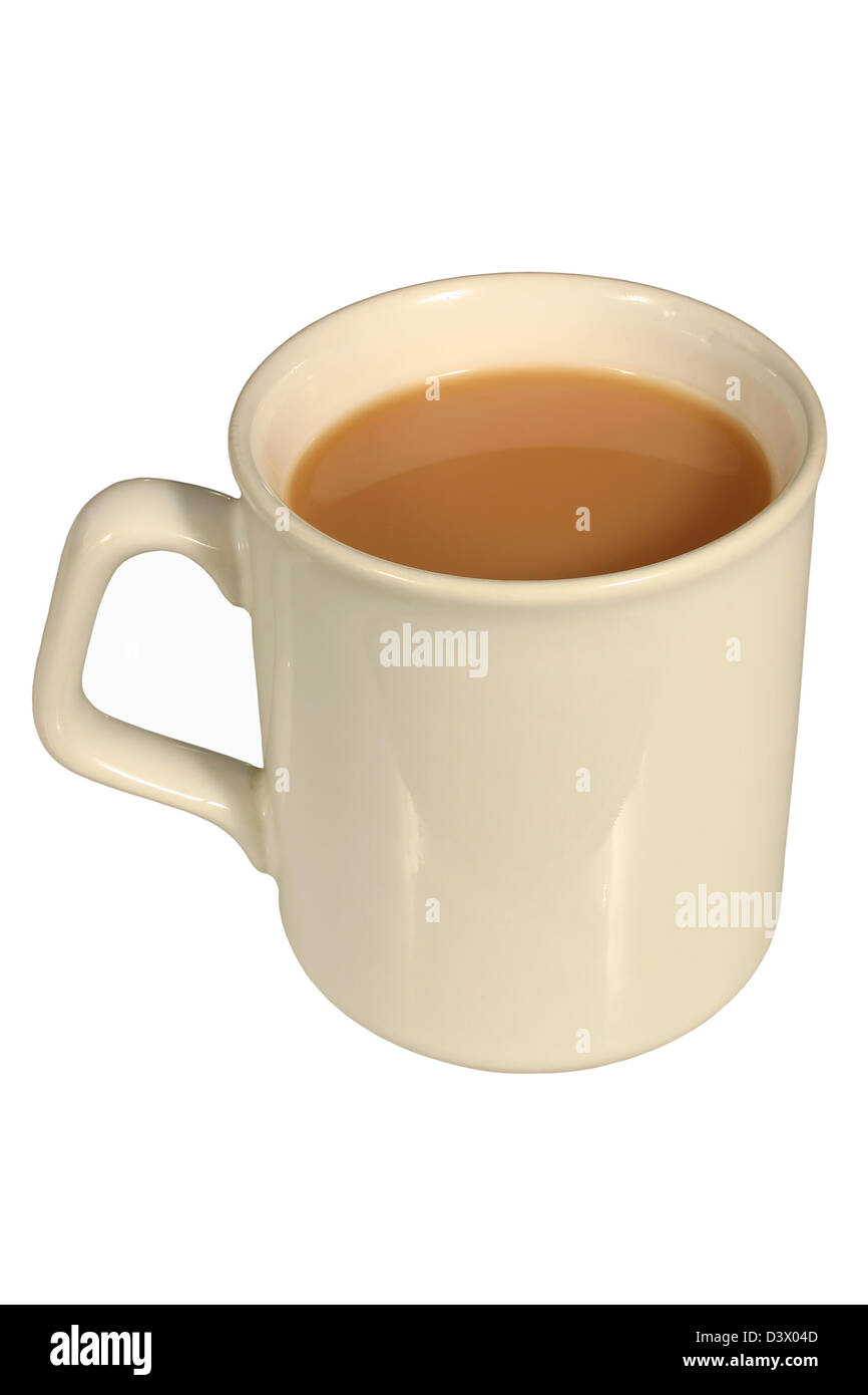 Eine Tasse Tee, isoliert auf einem weißen Hintergrund. Stockfoto