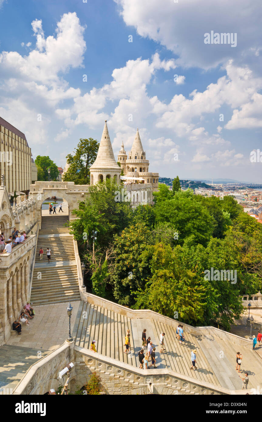 Fischer Bastei und Schritte Budapest, Ungarn, Europa, EU Stockfoto