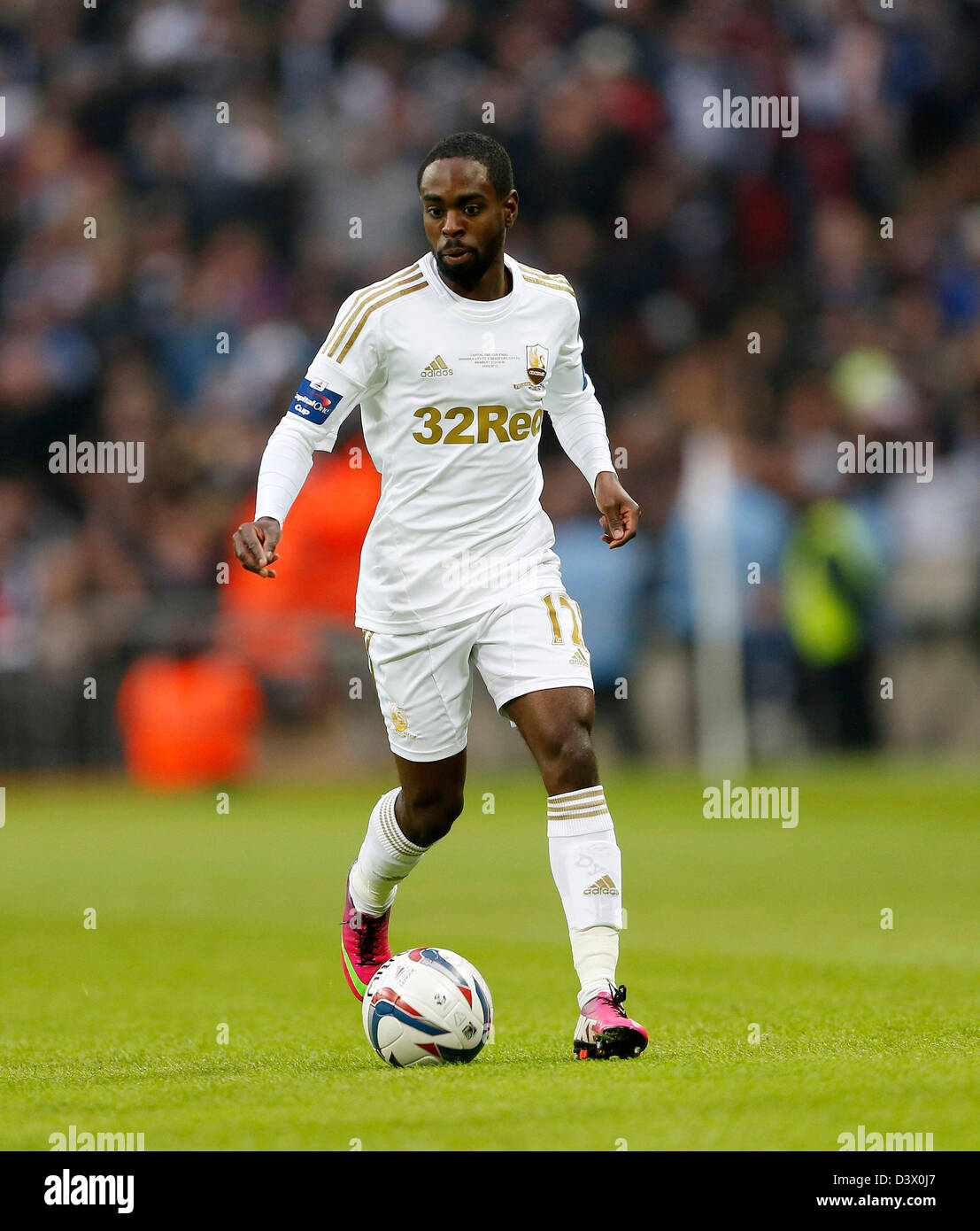 London, UK. 24. Februar 2013.  Swanseas Nathan Dyer in Aktion... Bradford City V Swansea City - Capital One Cup-Finale - Wembley Stadium, London-24/02/13 - Bild David Klein/Sportimage/Alamy Live News Stockfoto