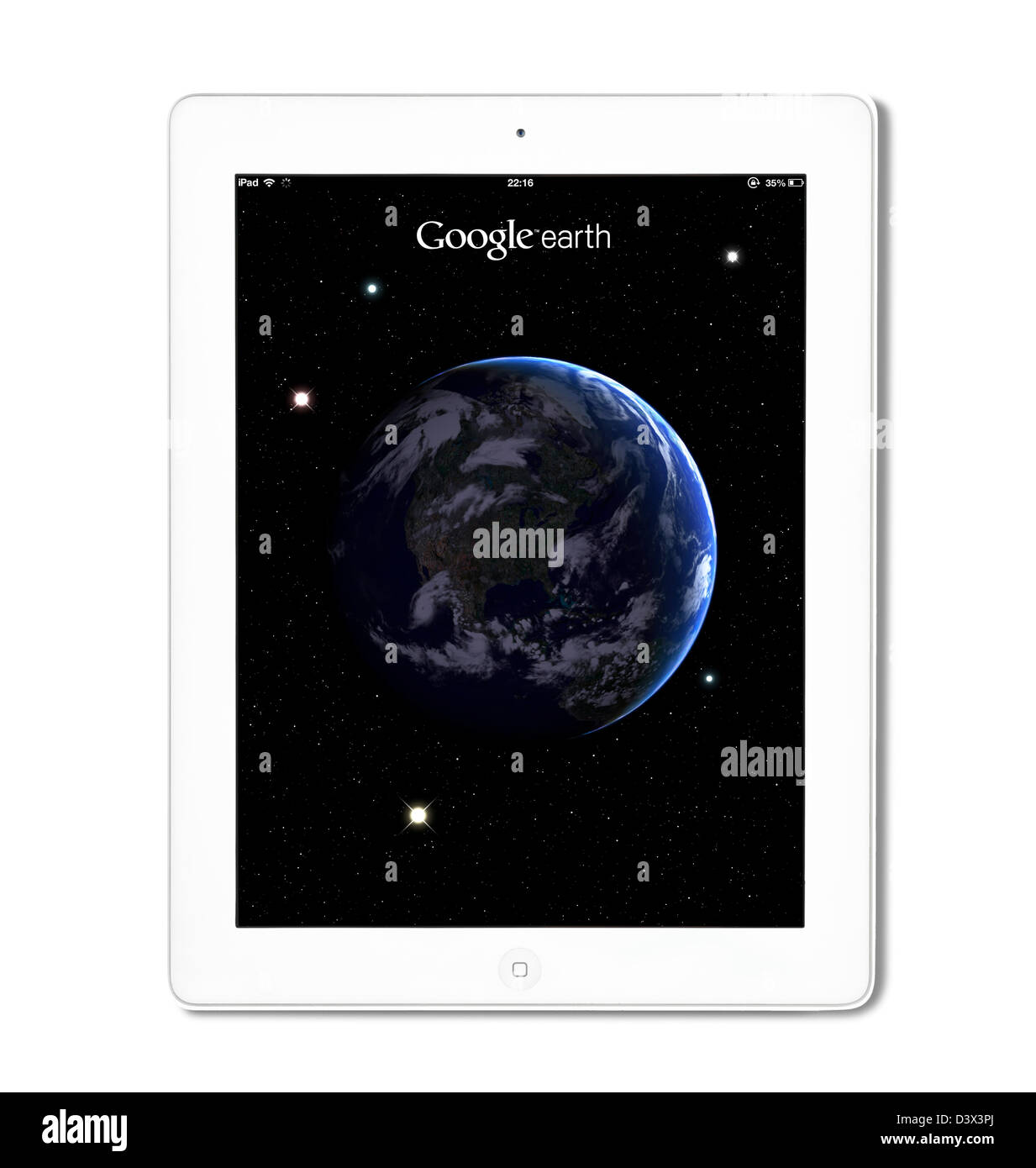 GoogleEarth auf dem iPad eine 4. Generation betrachtet Stockfoto