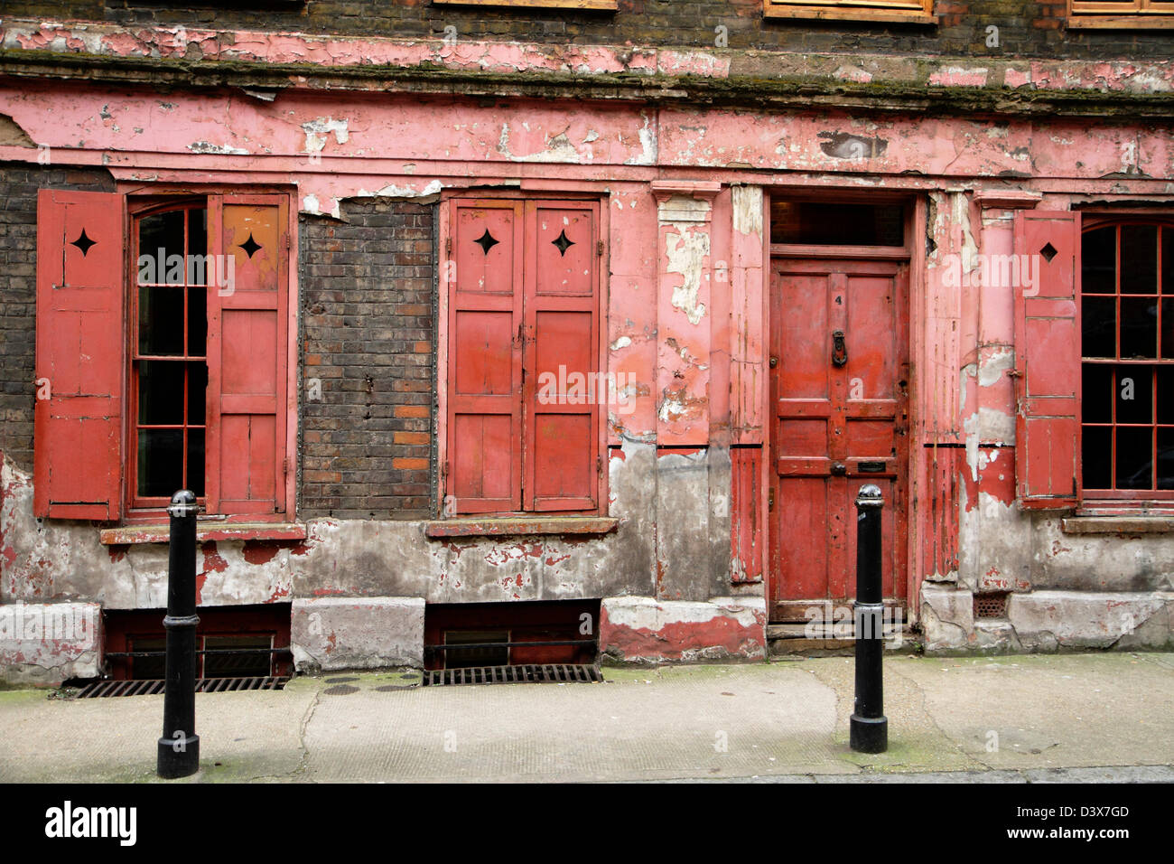 18. Jahrhundert hugenottischen Haus, Princelet Street, Spitalfields, London, UK. Stockfoto