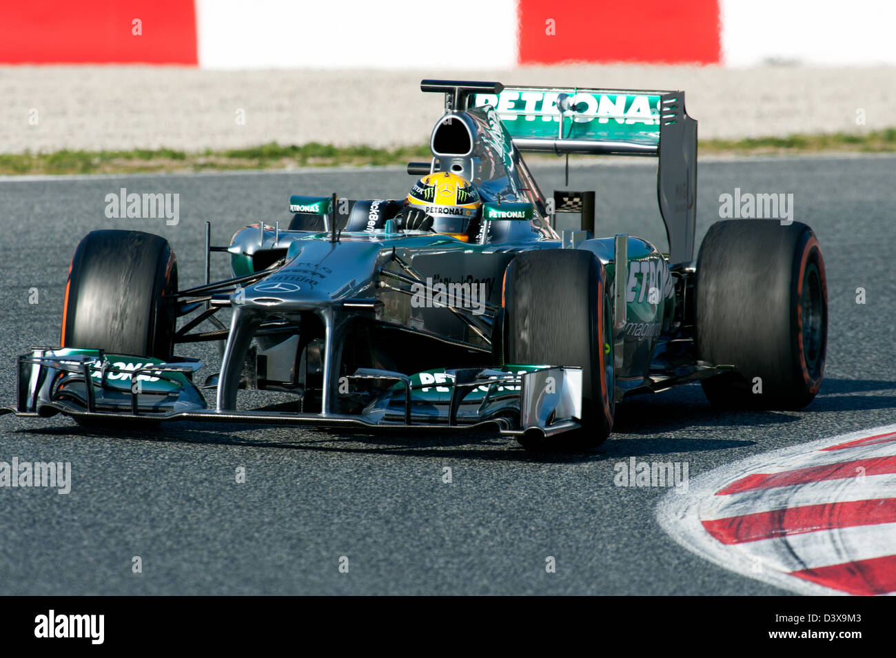 Lewis Hamilton (GBR), Mercedes GP Petronas F1 Team W04, Formel1 Testsitzungen, Barcelona, Spanien, Februar 2013 Stockfoto