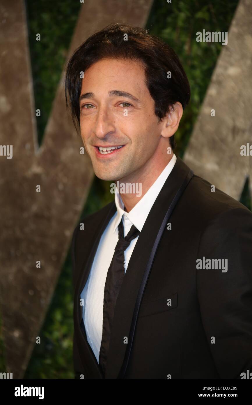 Los Angeles, USA. 24. Februar 2013. NewsActor Adrien Brody kommt bei