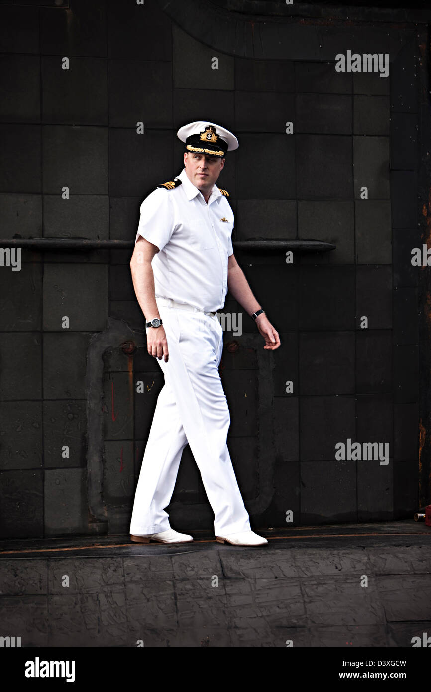 Marine-Offizier auf nukleare u-Boot HMS Talent, Ägypten Stockfoto