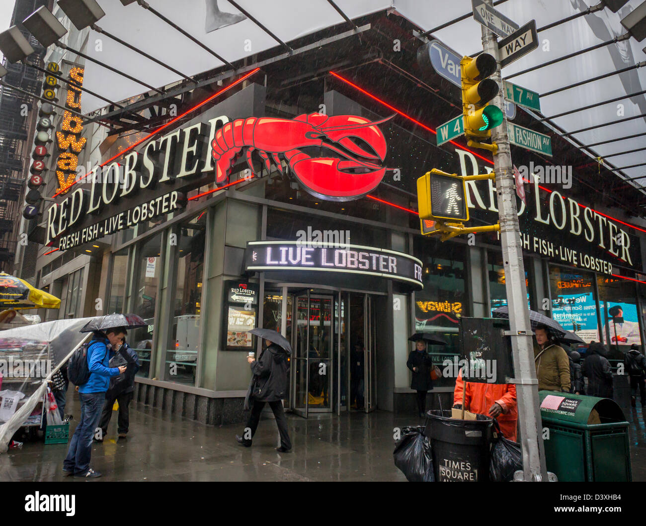 Red Lobster Restaurant Am Times Square In New York Stockfotografie Alamy