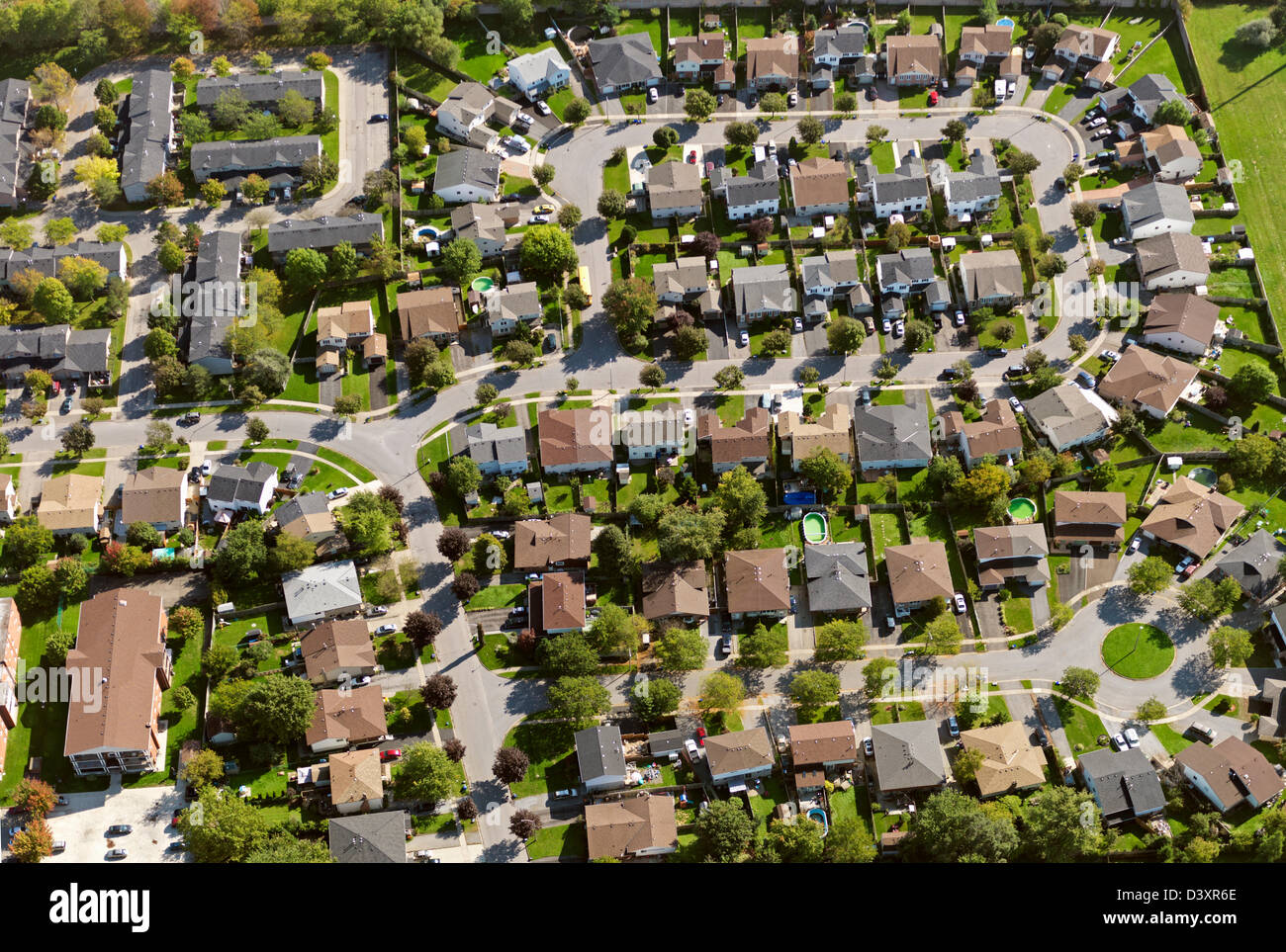 Kanada, Ontario, Niagarafälle, Luftaufnahme von Häusern Stockfoto