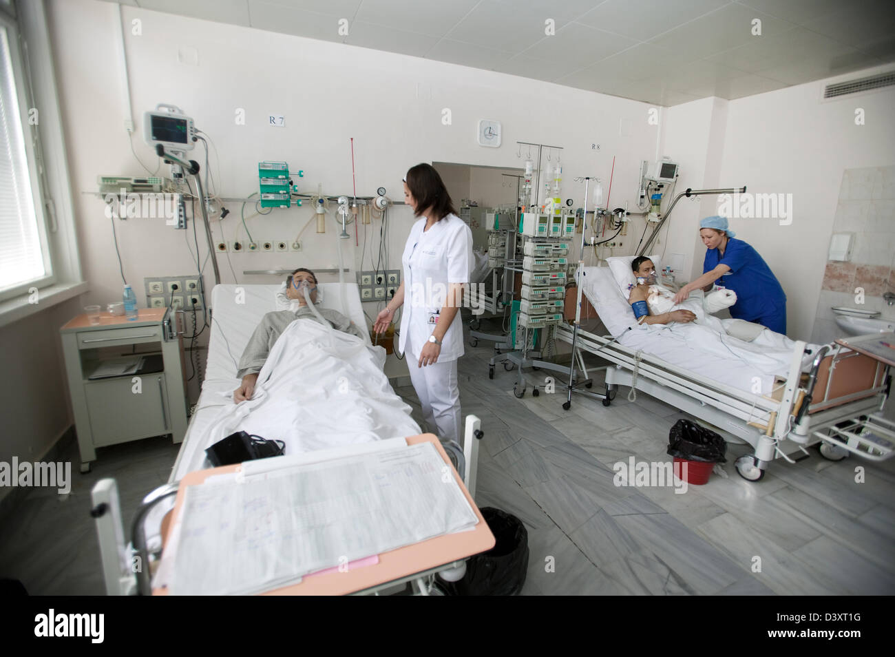 Sofia, Bulgarien, auf der Intensivstation eines Krankenhauses Stockfoto