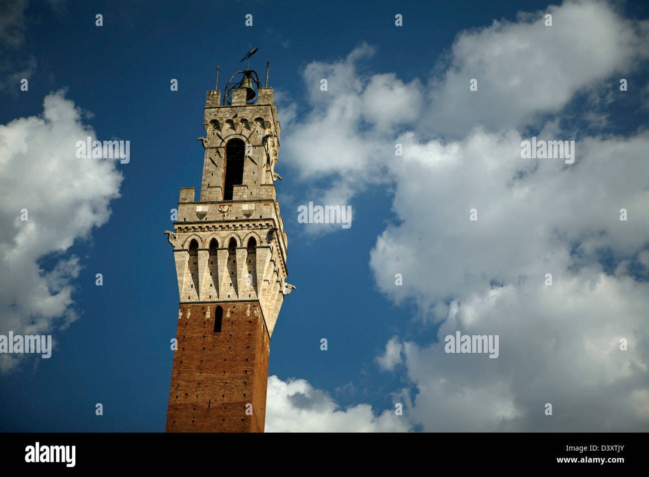 Torre del Mangia, Piazza Il Campo, Stockfoto