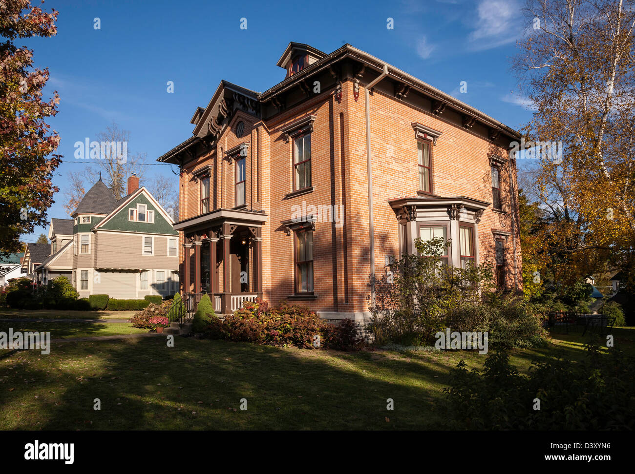 Viktorianischen Häusern, Cooperstown, New York Stockfoto