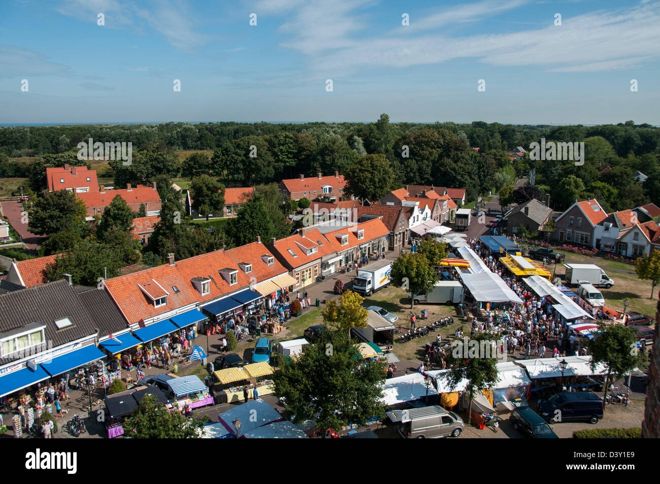 auf dem Marktplatz in Renesse anzeigen Stockfoto