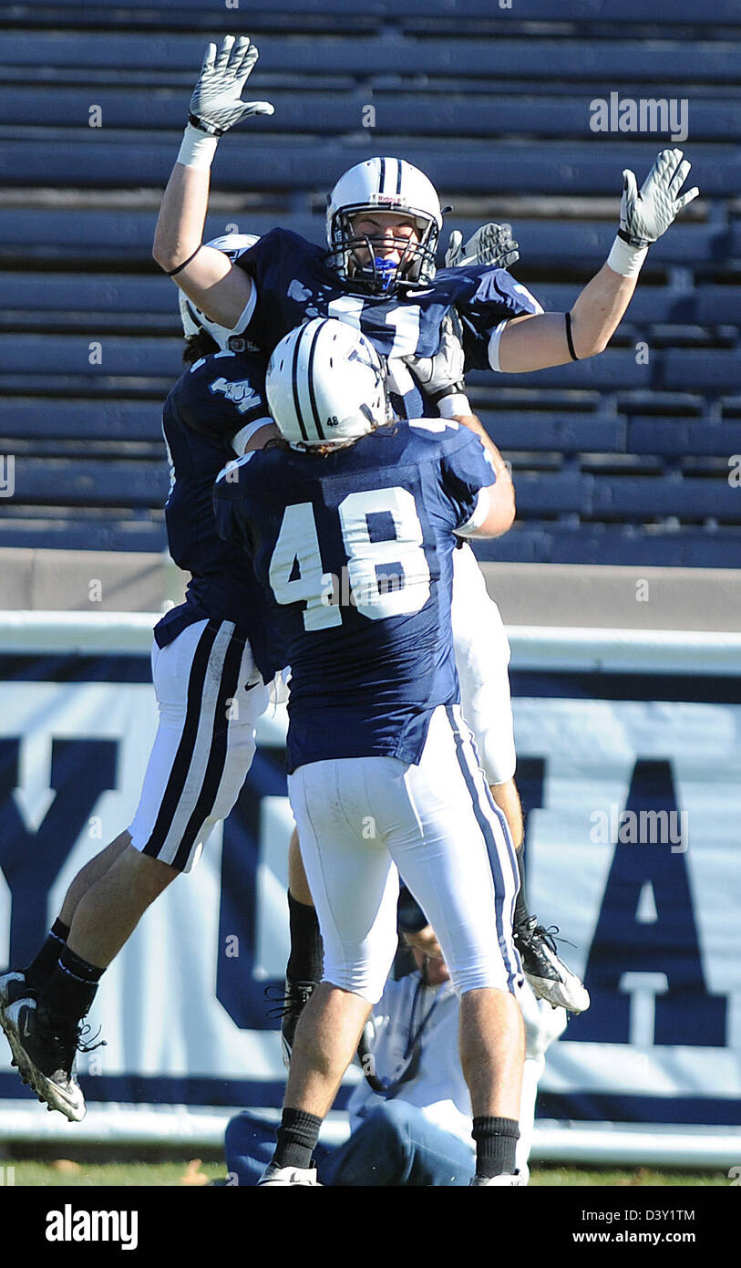 Yale-Fußballfest beim Spiel gegen Princeton Stockfoto