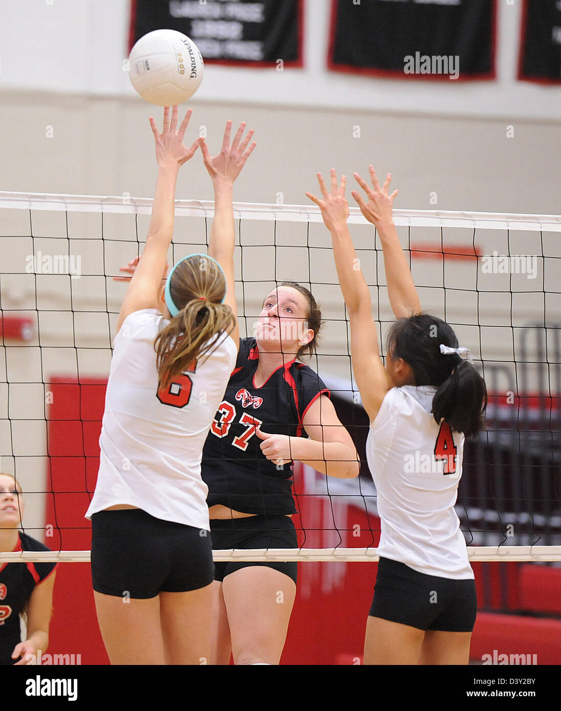 High School Volleyball Meisterschaft Spiel Action CT USA Stockfoto