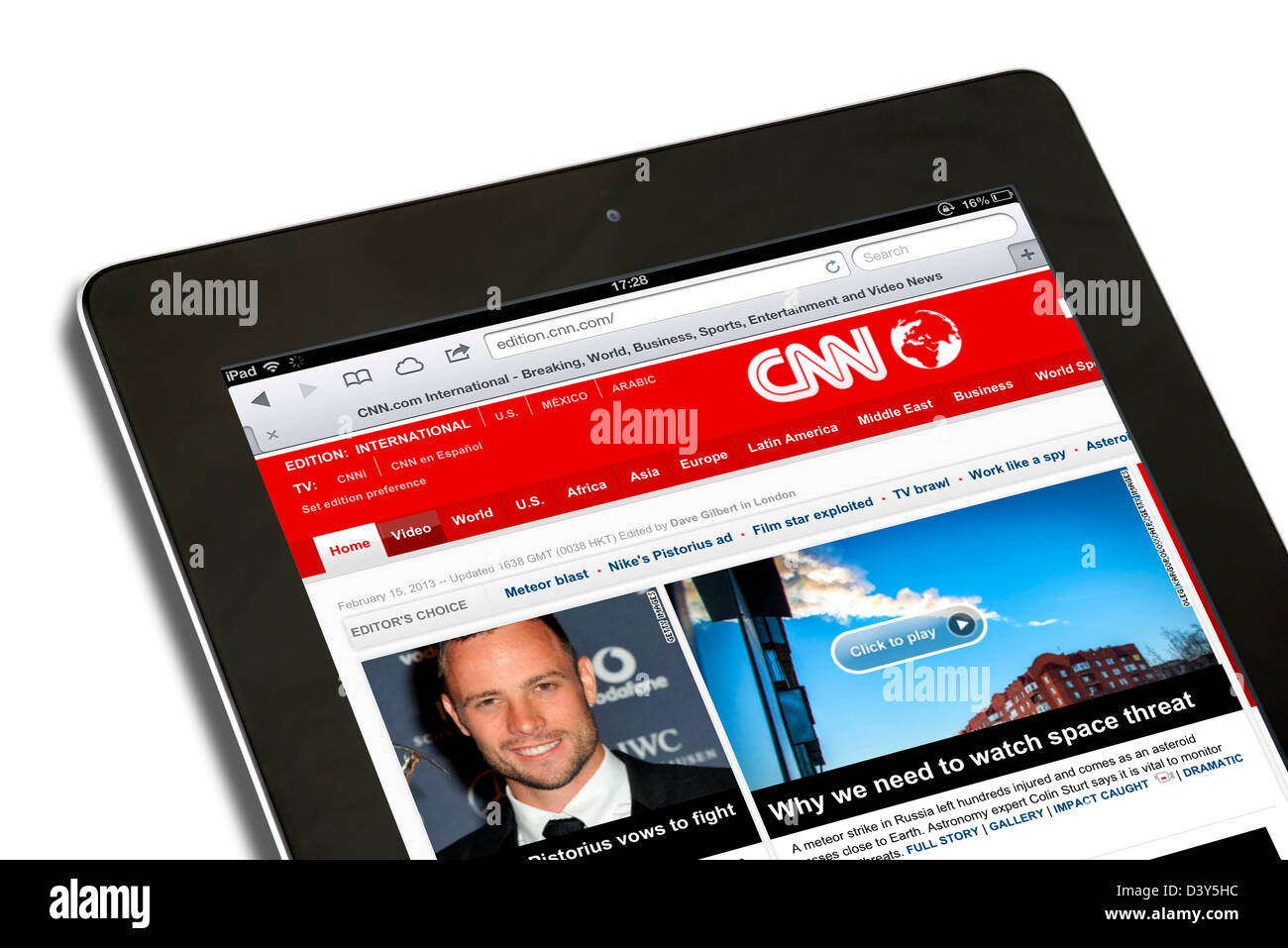 Die CNN-News-Website eingesehen am 4. Generation Apple iPad, USA Stockfoto