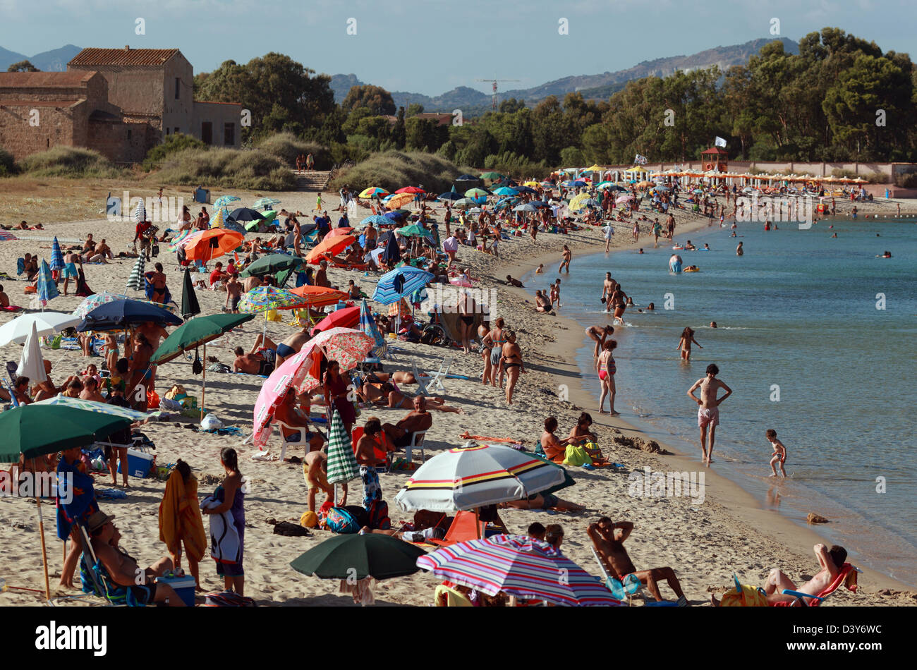 Pula, Italien, Strandblick Stockfoto