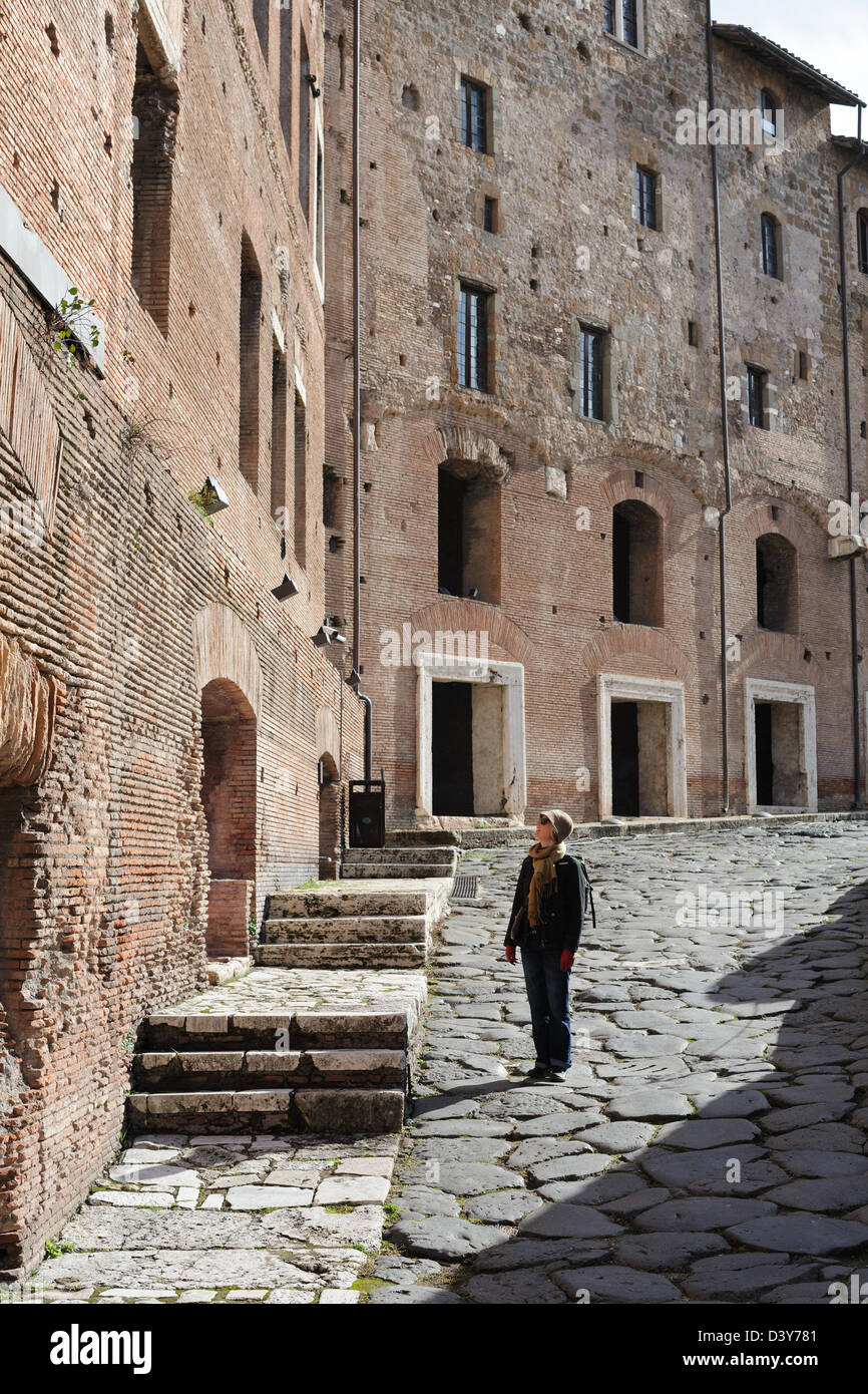 Trajans Märkte (Mercati Traianei) in Rom. Zu Beginn des 2. Jahrhunderts n. Chr. von Kaiser Trajan errichtet. Stockfoto