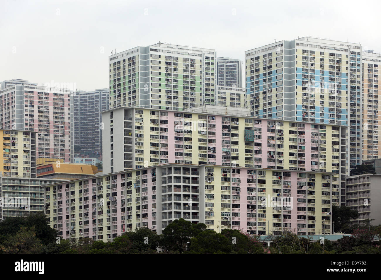 Hong Kong, China, Wohngebäude Stockfoto