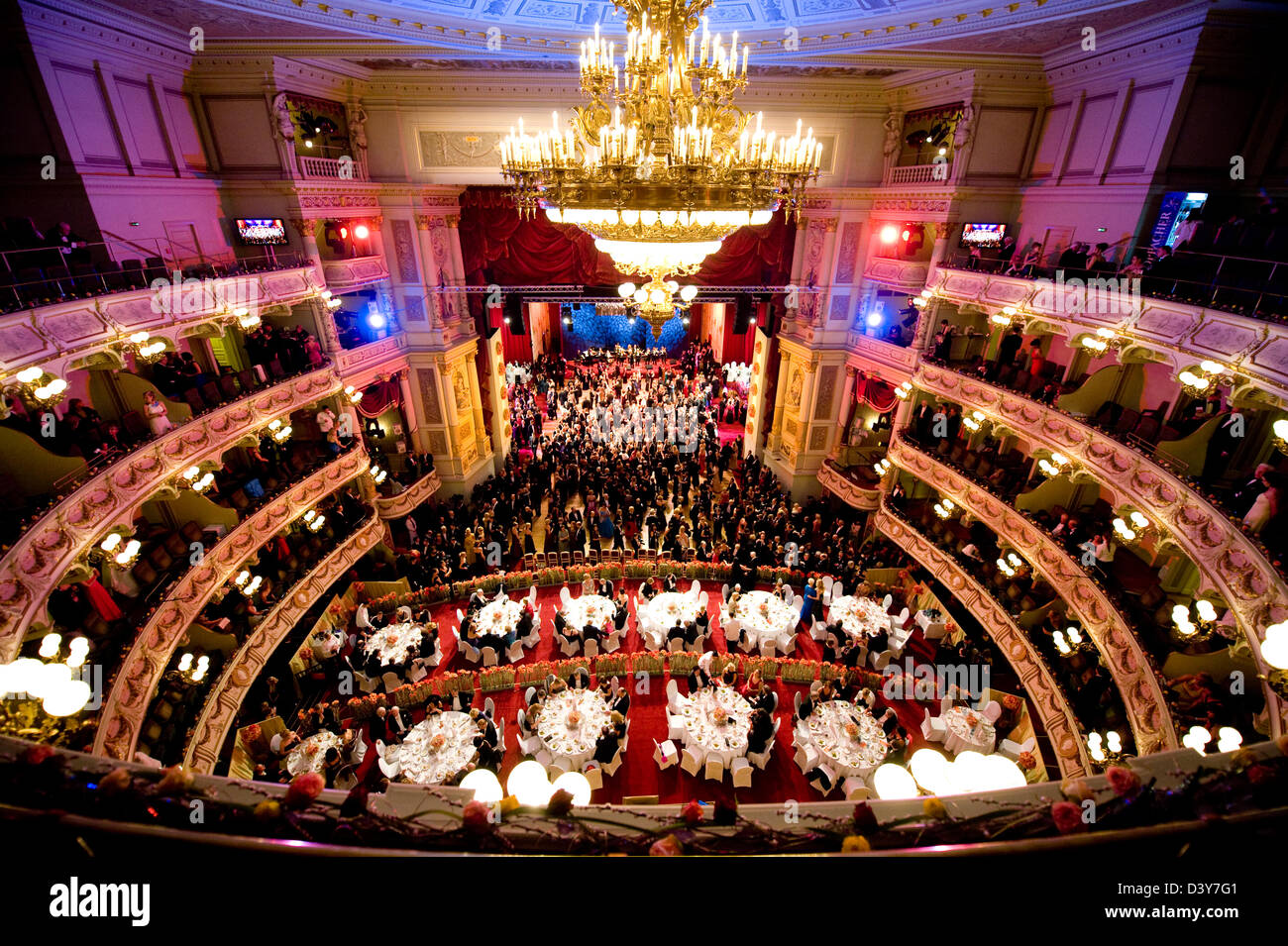 Dresden, Deutschland, der Ballsaal in der Semperoper SemperOperaball Stockfoto