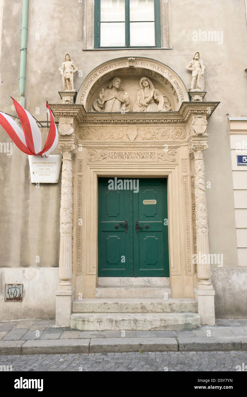 Salvatorkirche, Portal, Vienna Stockfoto
