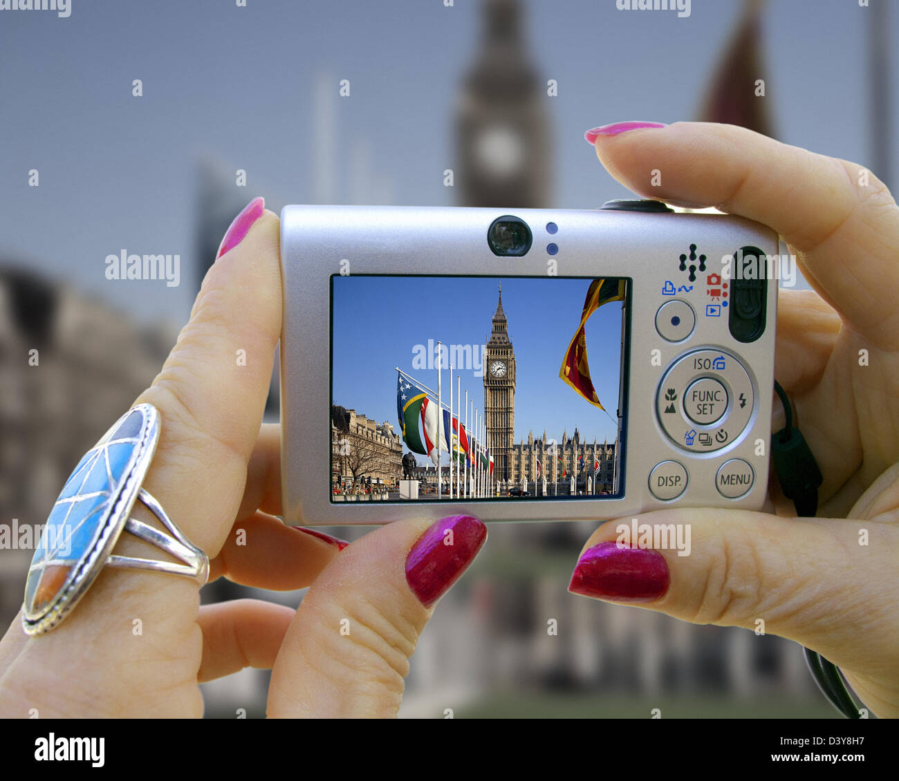 GB - LONDON: Glücklich Urlaubsfotos Stockfoto