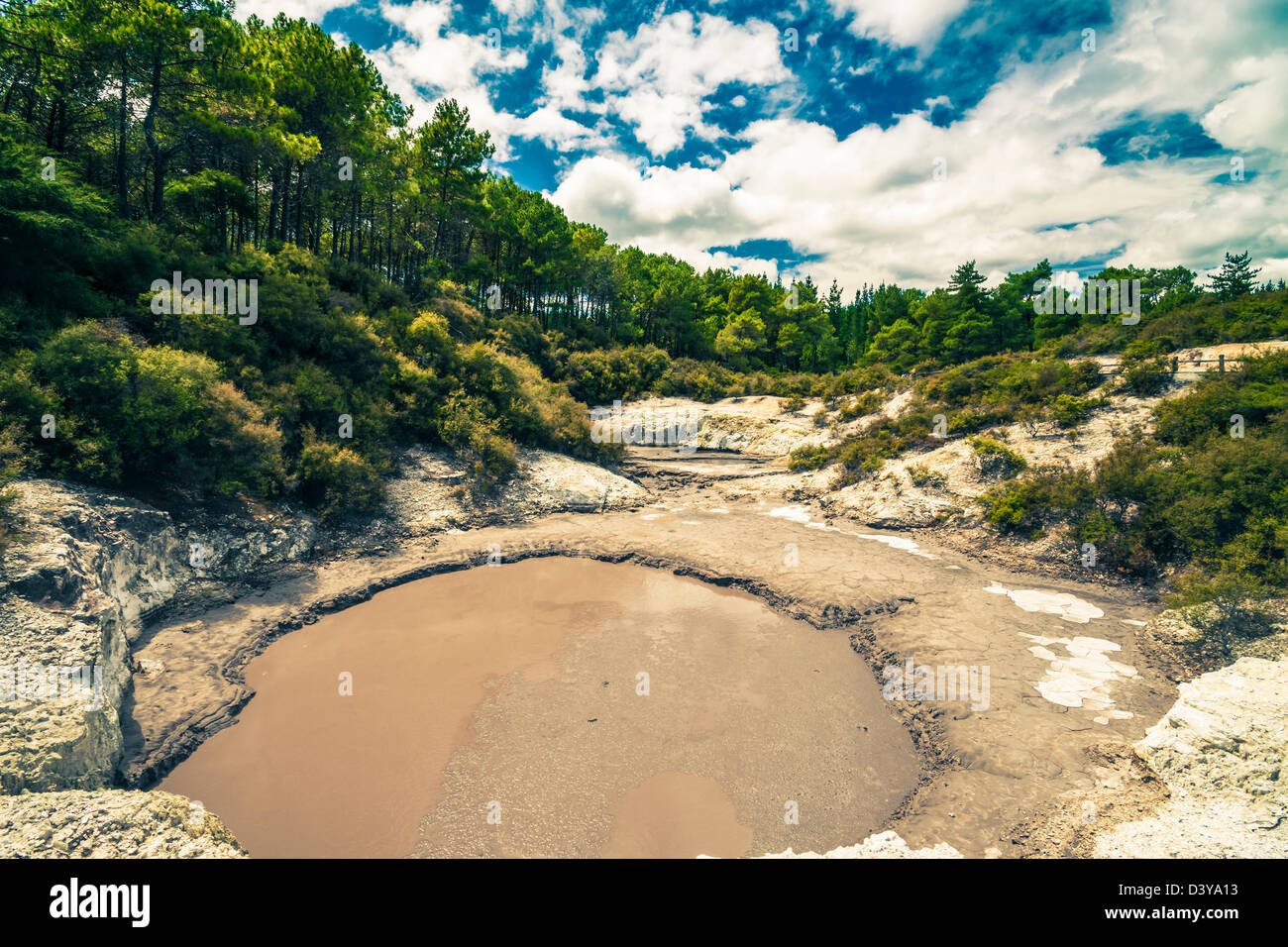 Fango-Pool im Wai-O-Tapu, Rotorua, Nordinsel, Neuseeland. Stockfoto