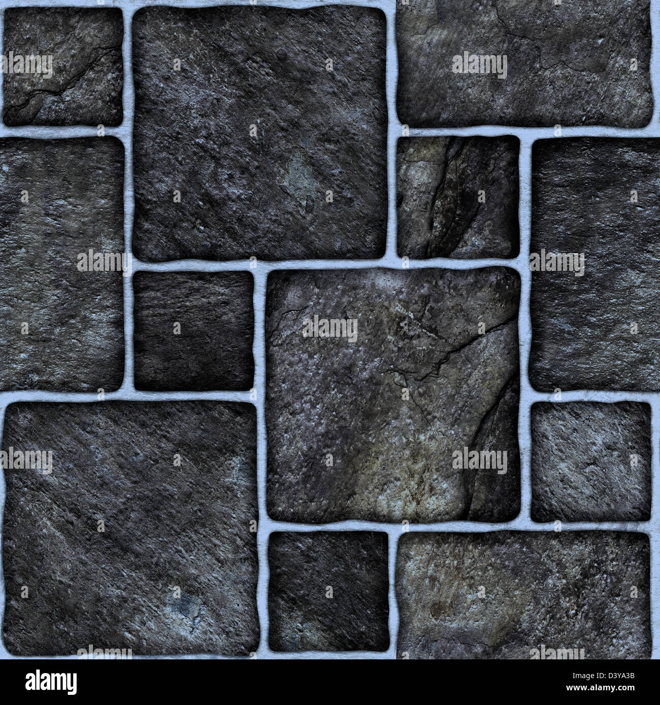 Schwarzer Marmor-Stein-Mosaik-Textur. (High.res.) Stockfoto