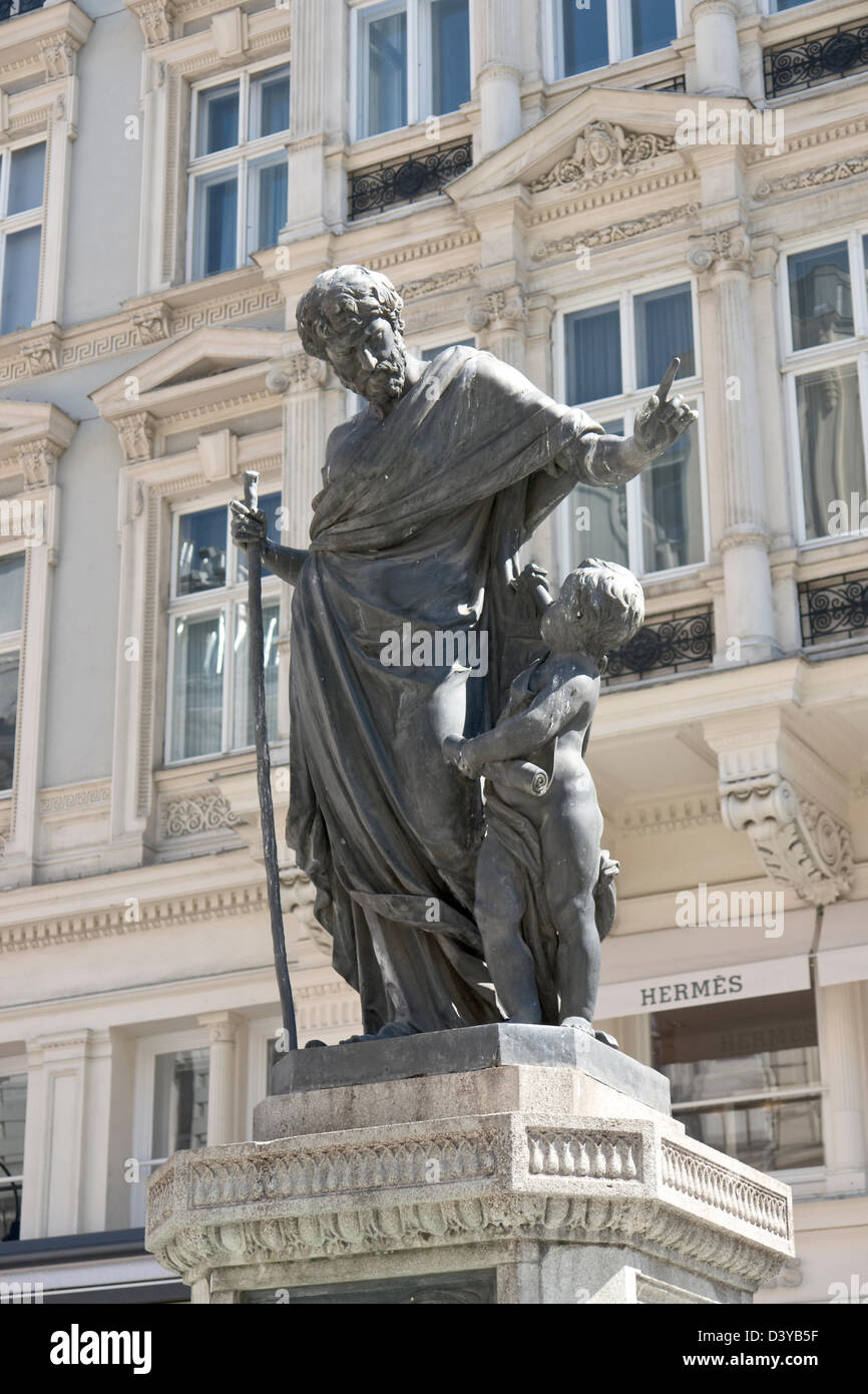 Josefsbrunnen Statuen in Wien Stockfoto