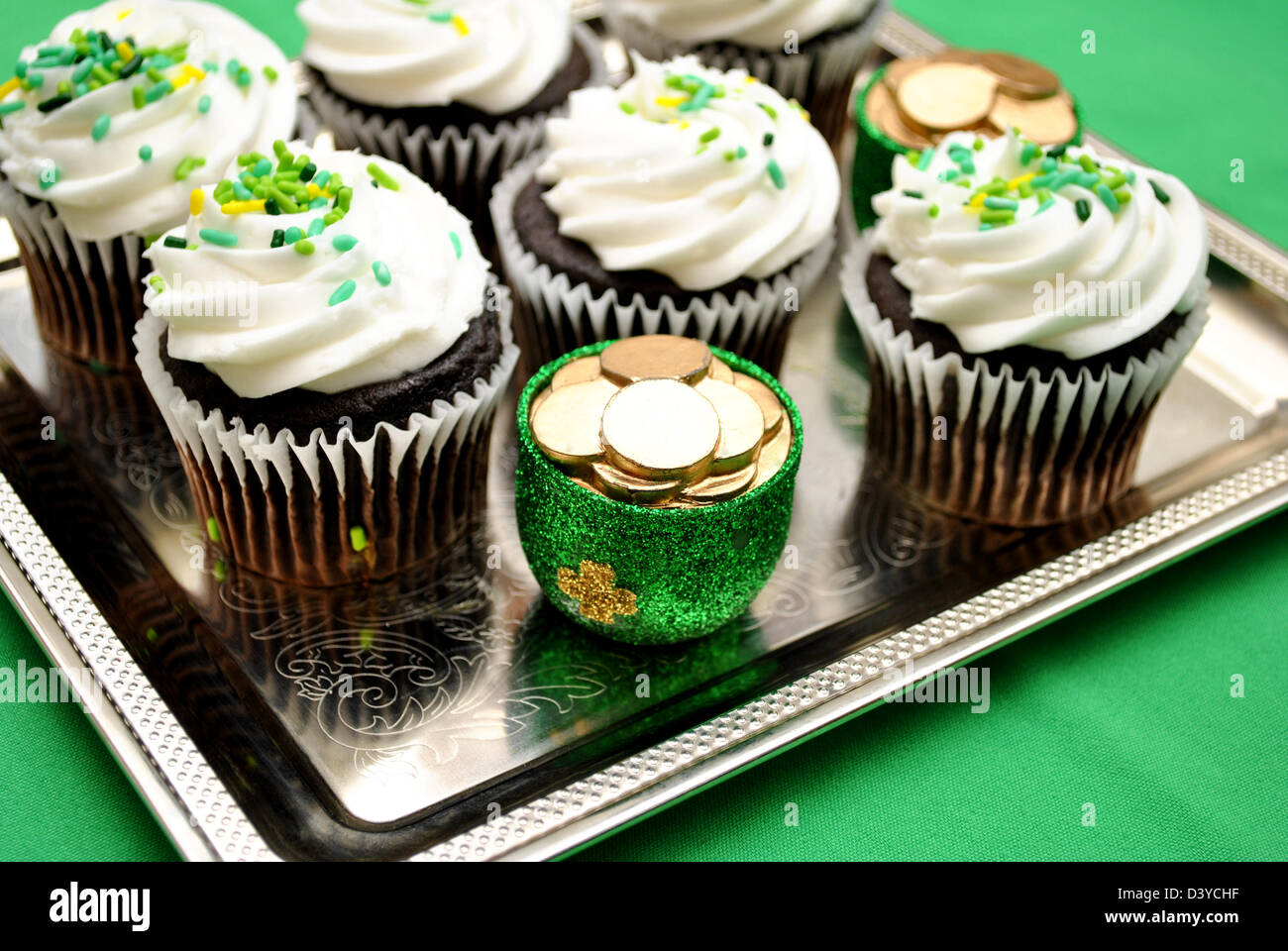 Glück der irischen Cupcake Stockfoto