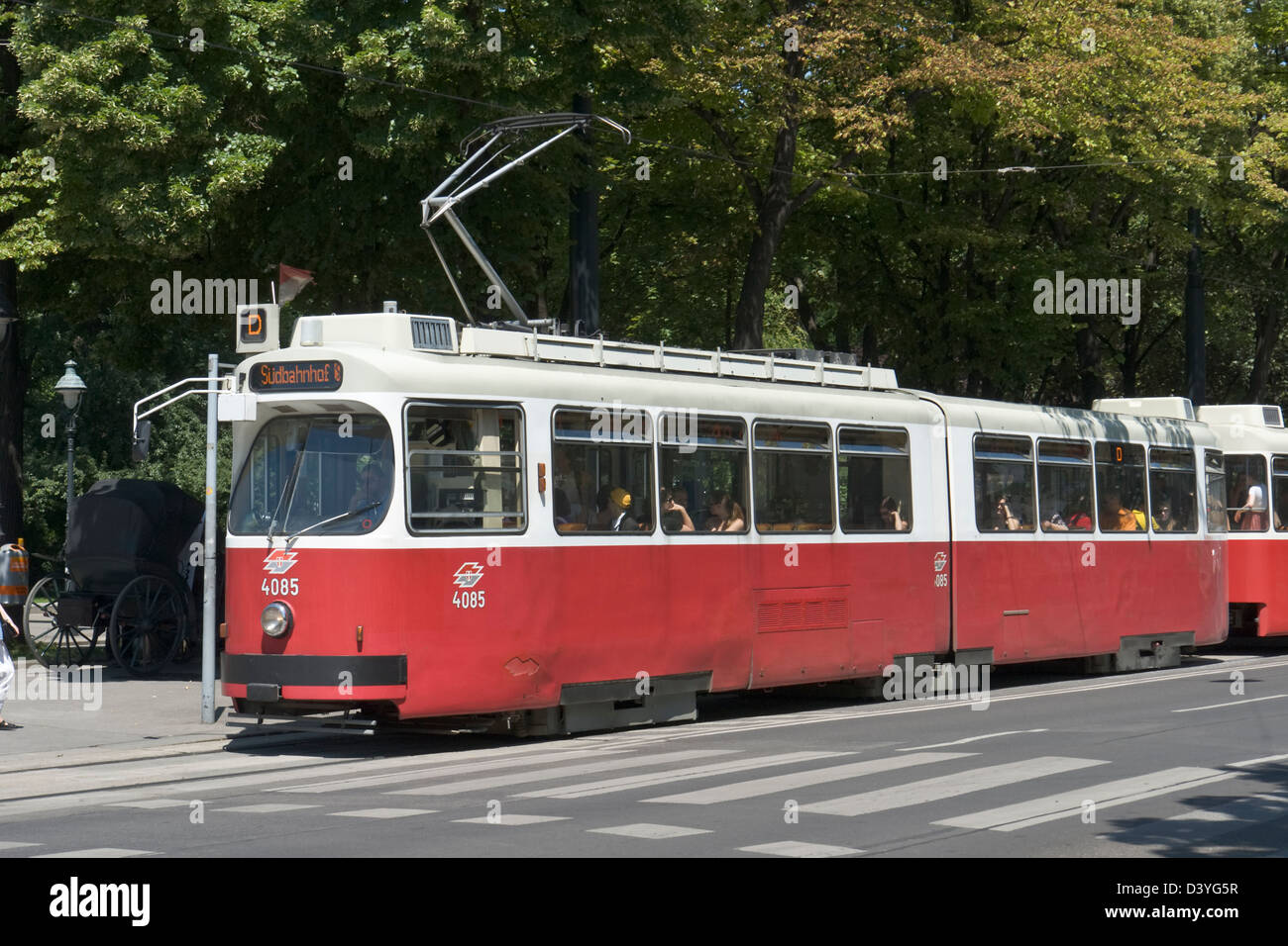 Straßenbahn-Wagen in Wien Stockfoto