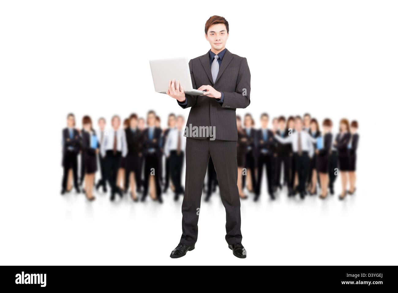intelligente Geschäftsmann mit Laptop und erfolgreiche Business-team Stockfoto