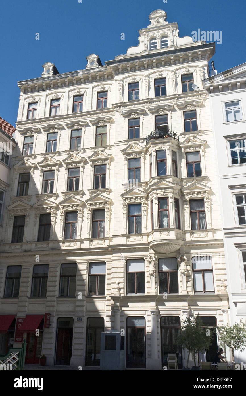Verzierte Gebäude in Judenplatz, Vienna Stockfoto