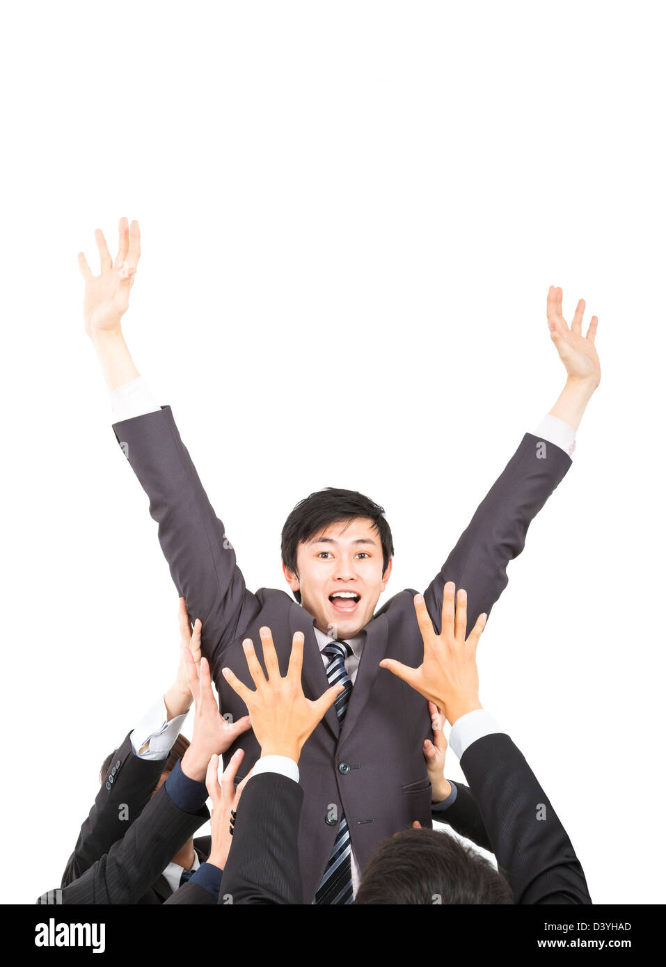 erfolgreicher Geschäftsmann mit Business-team Stockfoto