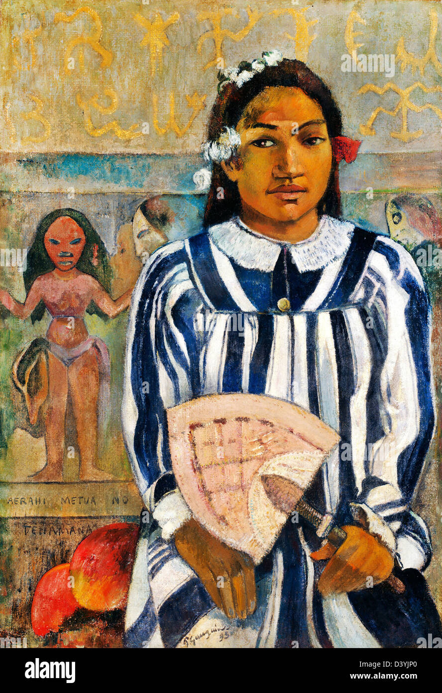 Paul Gauguin, die Vorfahren der Tehamana (Tehamana hat viele Eltern) 1893 Öl auf Leinwand. Art Institute of Chicago Stockfoto