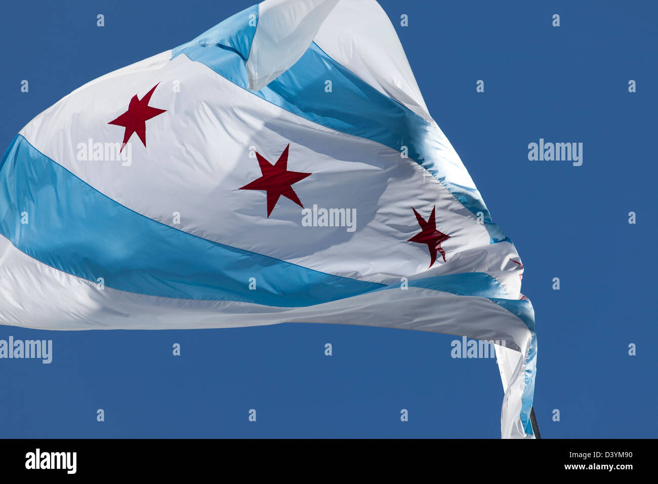 USA, Illinois, Chicago, Chicago, Daley Plaza Flagge. Stockfoto
