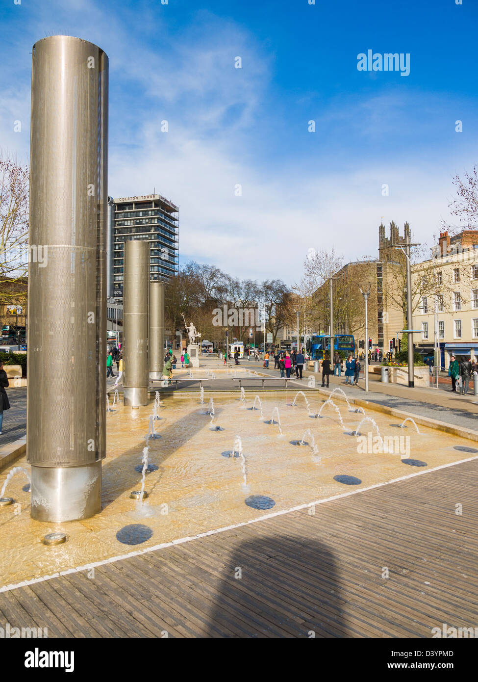 Der Brunnen des St Augustine Parade im Stadtzentrum von Bristol, England Stockfoto