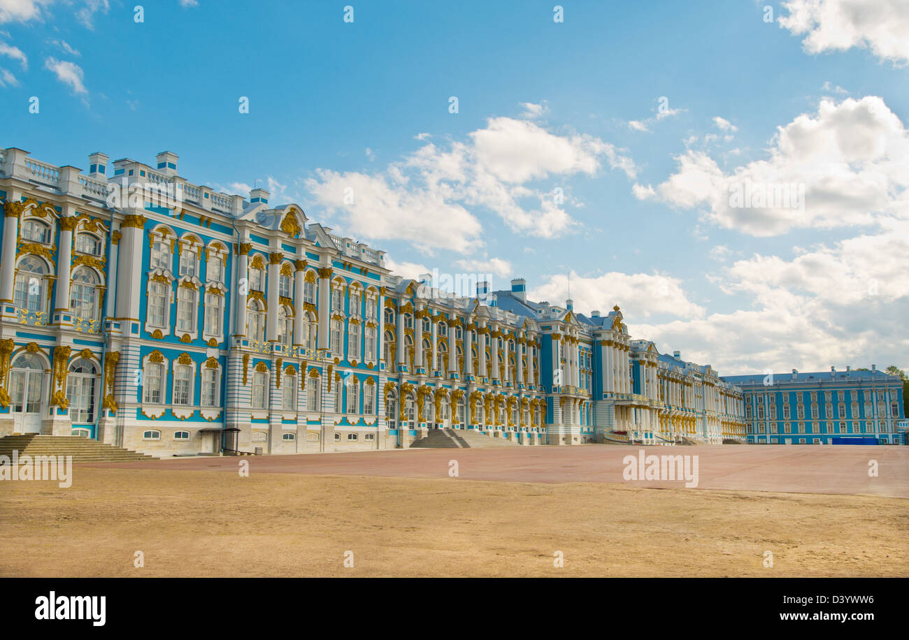 Historischer Ort in der Stadt von Puschkin - Catherine Palace Royal Stockfoto