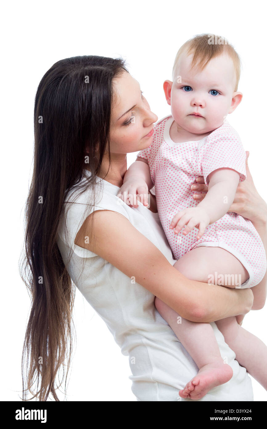 süße Mutter mit Baby girl Stockfoto