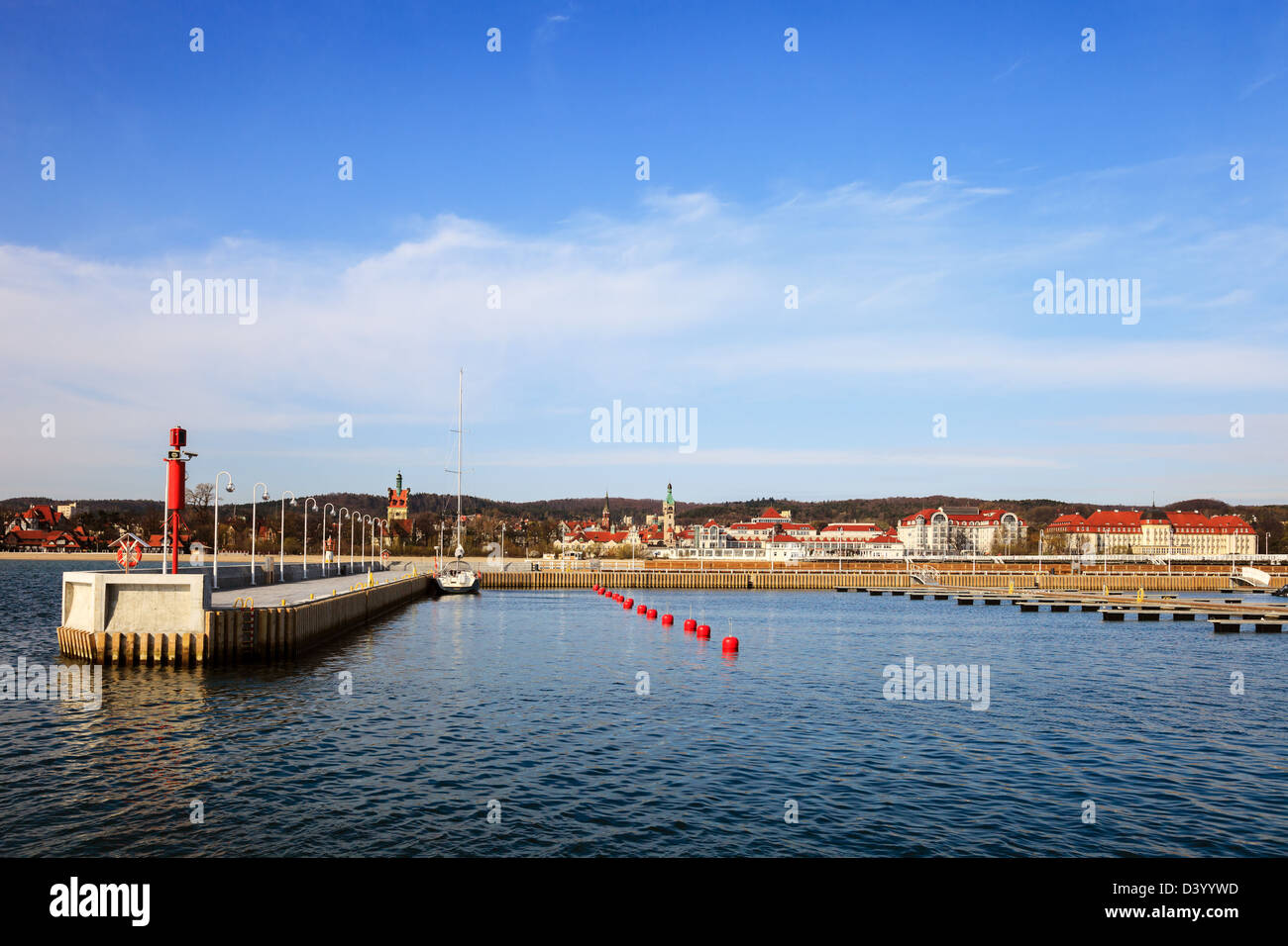 Marina mit dem Sopot auf Hintergrund, Polen. Stockfoto